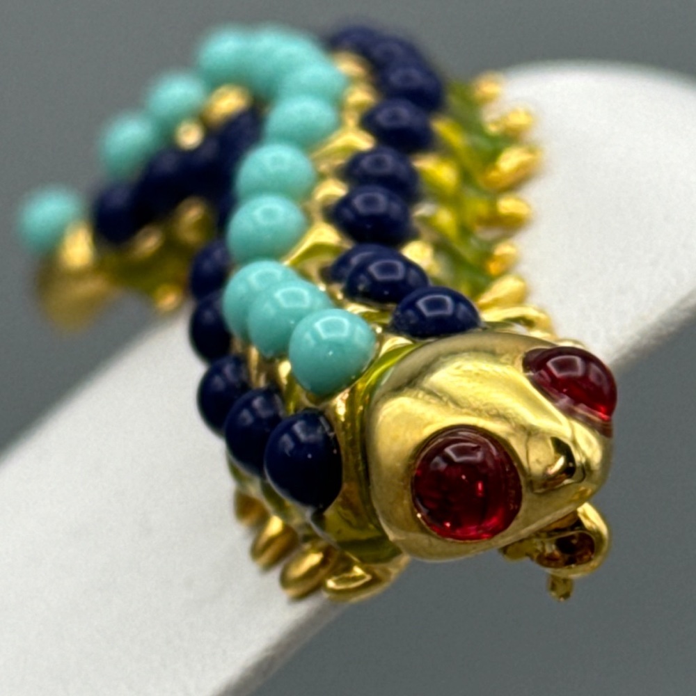 Vintage Kenneth Jay Lane Caterpillar Brooch